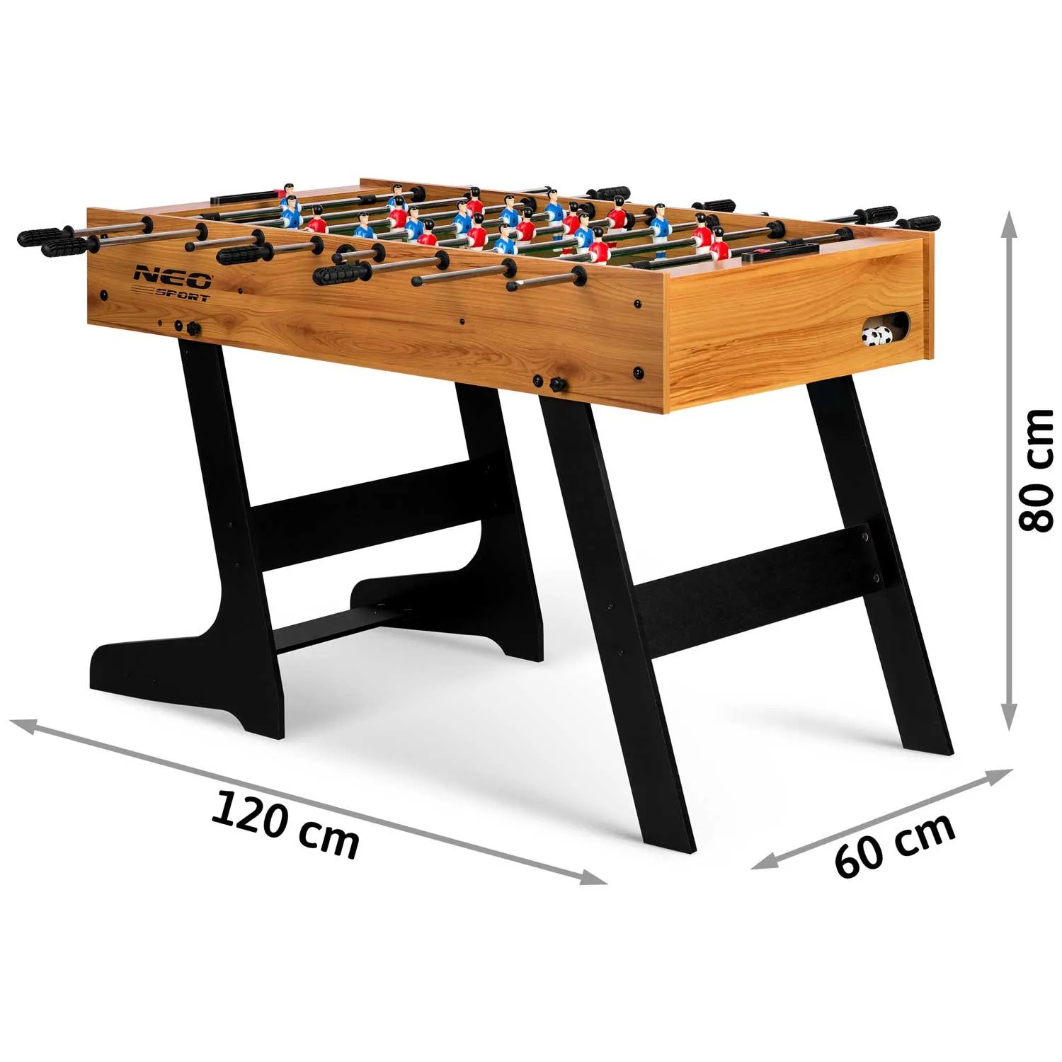 neosport drveni stolni nogomet 121 x 61 x 80 cm ns-803 - slika 9