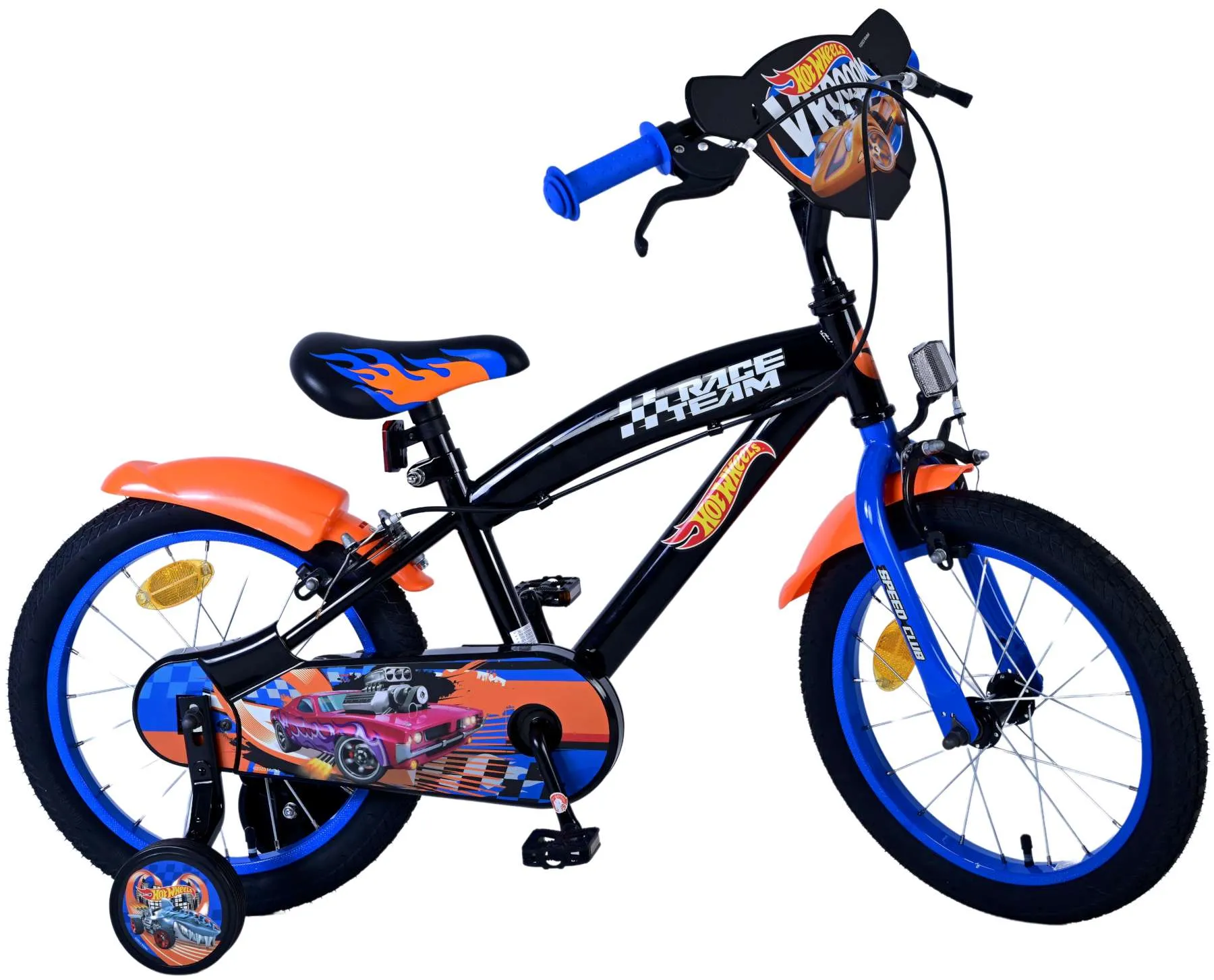 dječji bicikl hot wheels 16" crno-plavo-narančasti - 2 ručne kočnice - slika 3