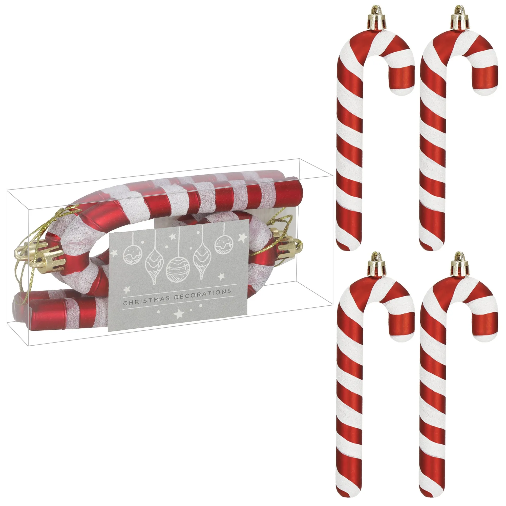 božićni ukrasi 14 cm – set 4 komada štapić slatkiša - slika 7
