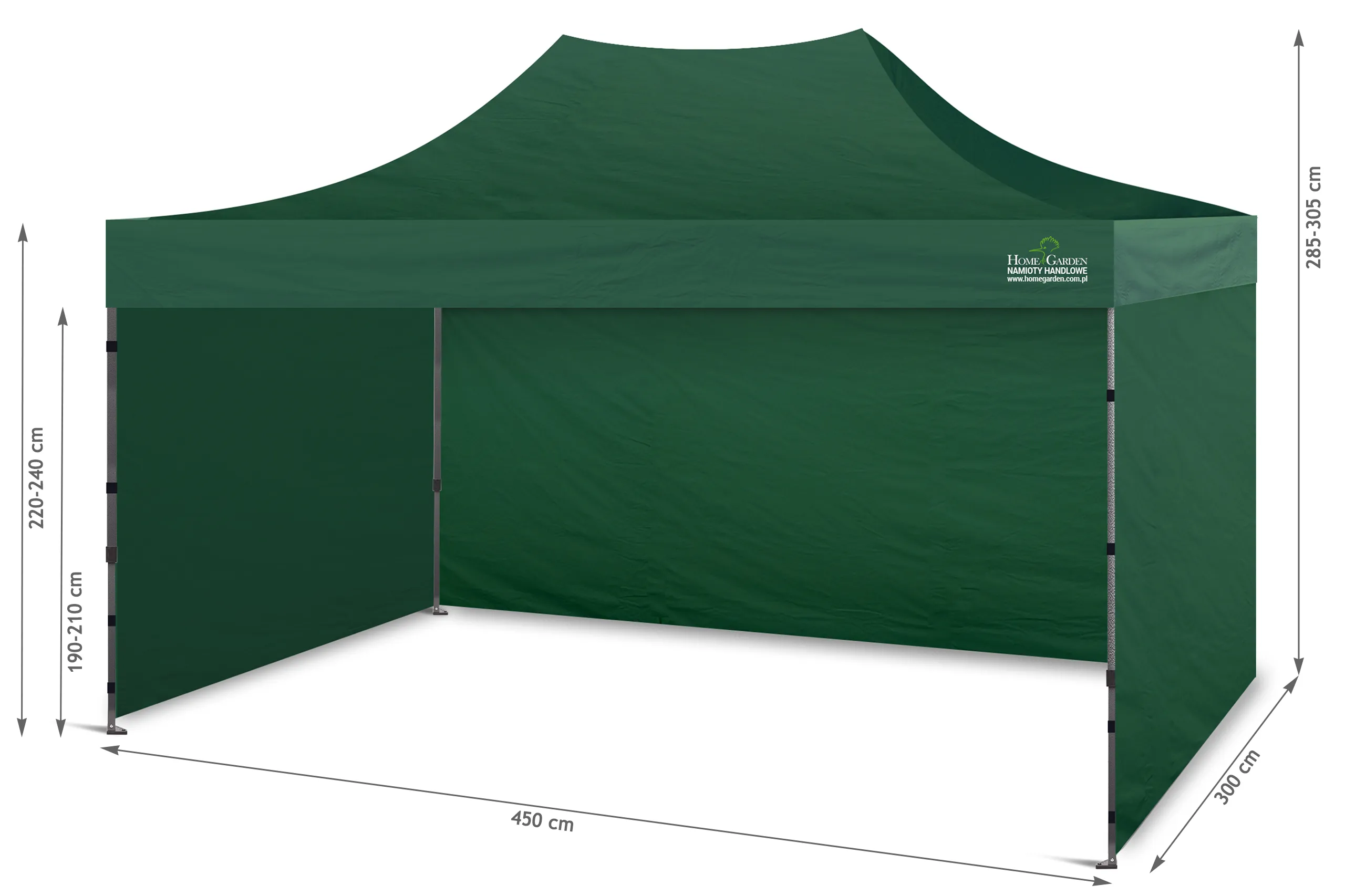 komercijalni šator 450 x 300 cm zeleni - slika 4