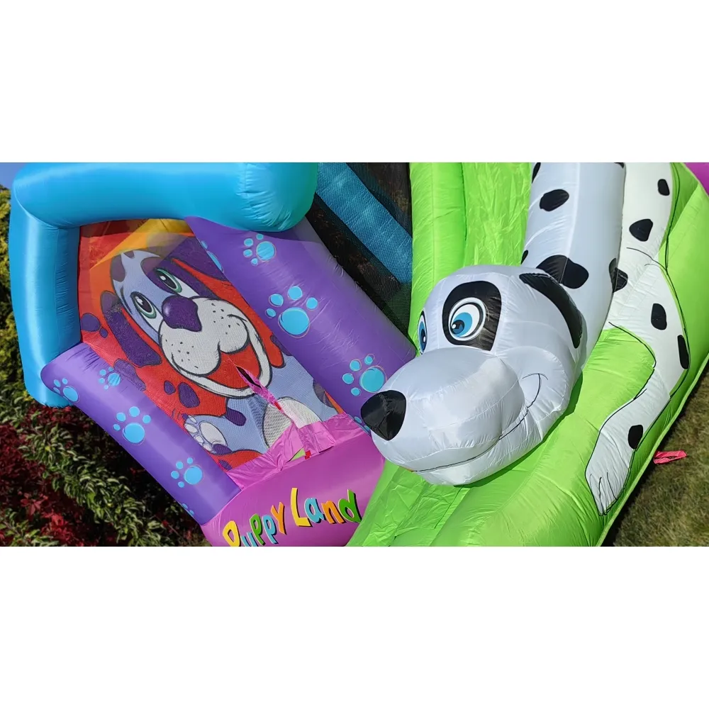 happy hop puppy land dog dvorac na napuhavanje s toboganom - slika 19