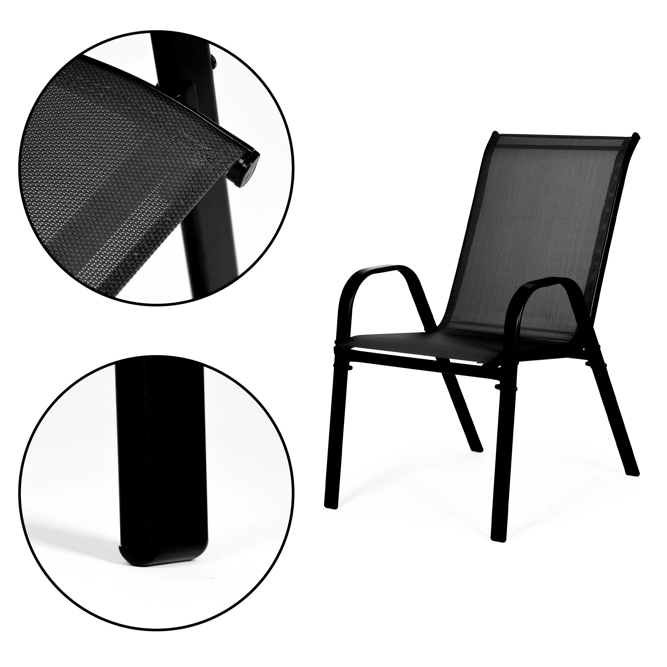 multigarden set od 4 vrtne stolice – za terasu ili balkon, crne - slika 8
