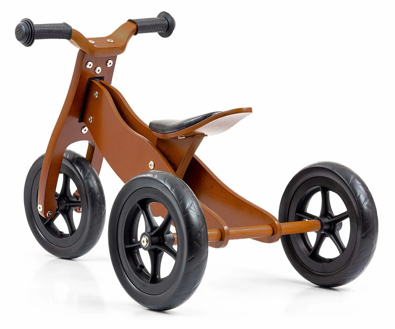milly mally 2u1 dječji tricikl bez pedala dark natural - slika 5