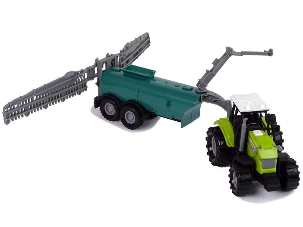 zeleni traktor s tirkiznom prskalicom - slika 5