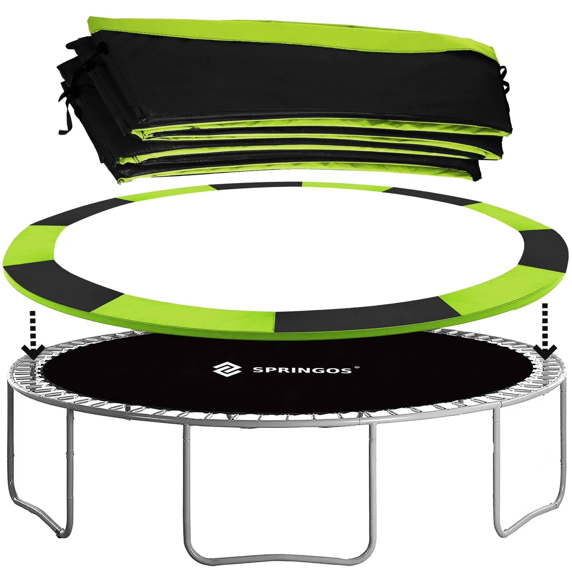 navlaka za trampolin crno-zelena 366cm - slika 2