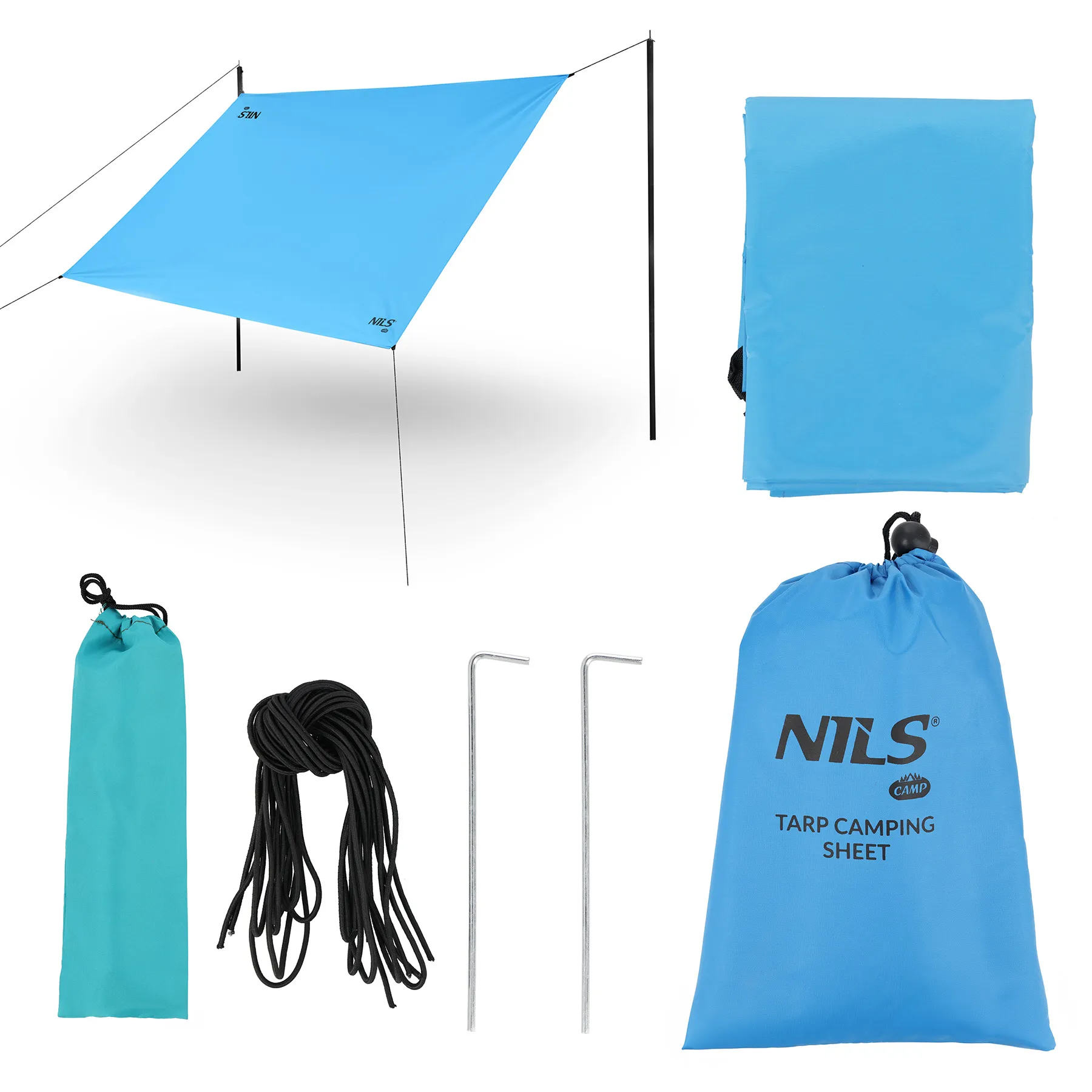 cerada za kampiranje 230x140 cm plava nils camp - slika 6