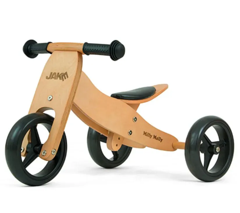 milly mally dječji bicikl bez pedala 2u1 jake natural - slika 2