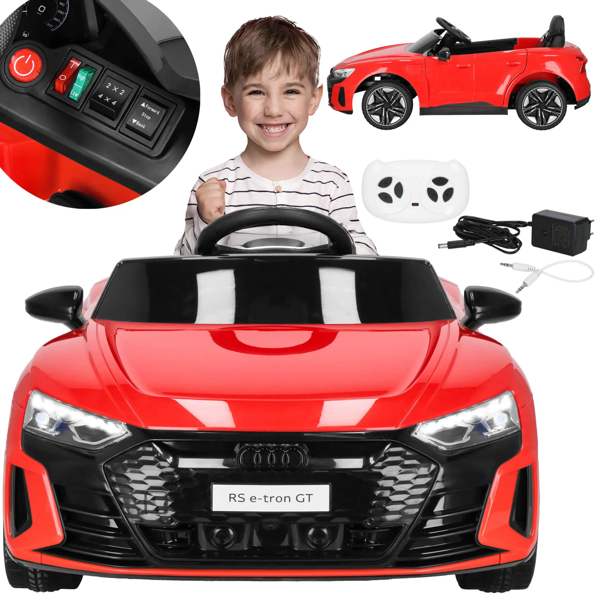 dječji automobil na akumulator audi, crveni 103 x 58 x 41 cm - slika 5