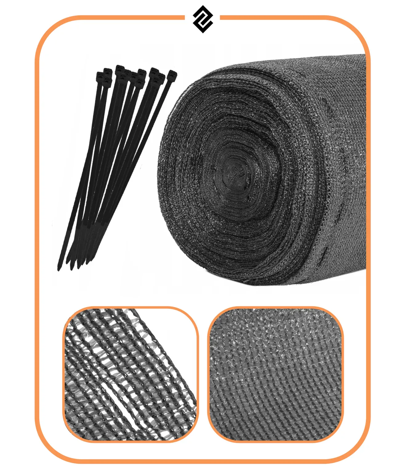 Mreža za sjenjenje, svijetli antracit, 185 g/m², 1,5 × 25 m + 100 vezica - Pribislavec