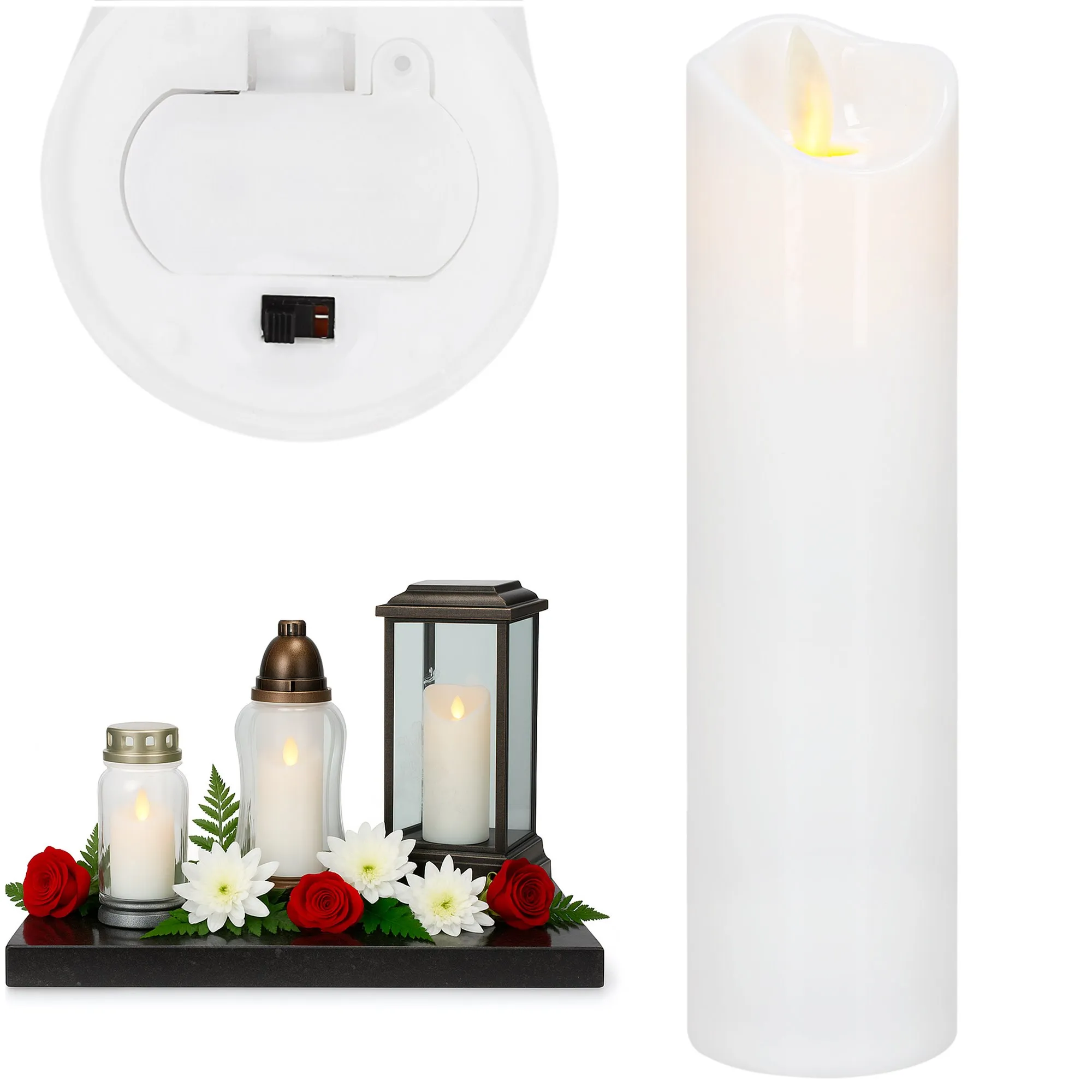 led svijeća – 17,5 × 5 cm, toplo žuta - slika 4