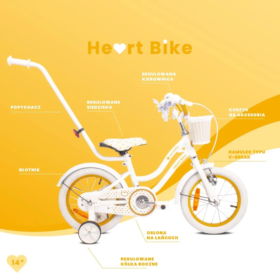 dječji bicikl guralica heart 14" bijelo-zlatni - slika 6