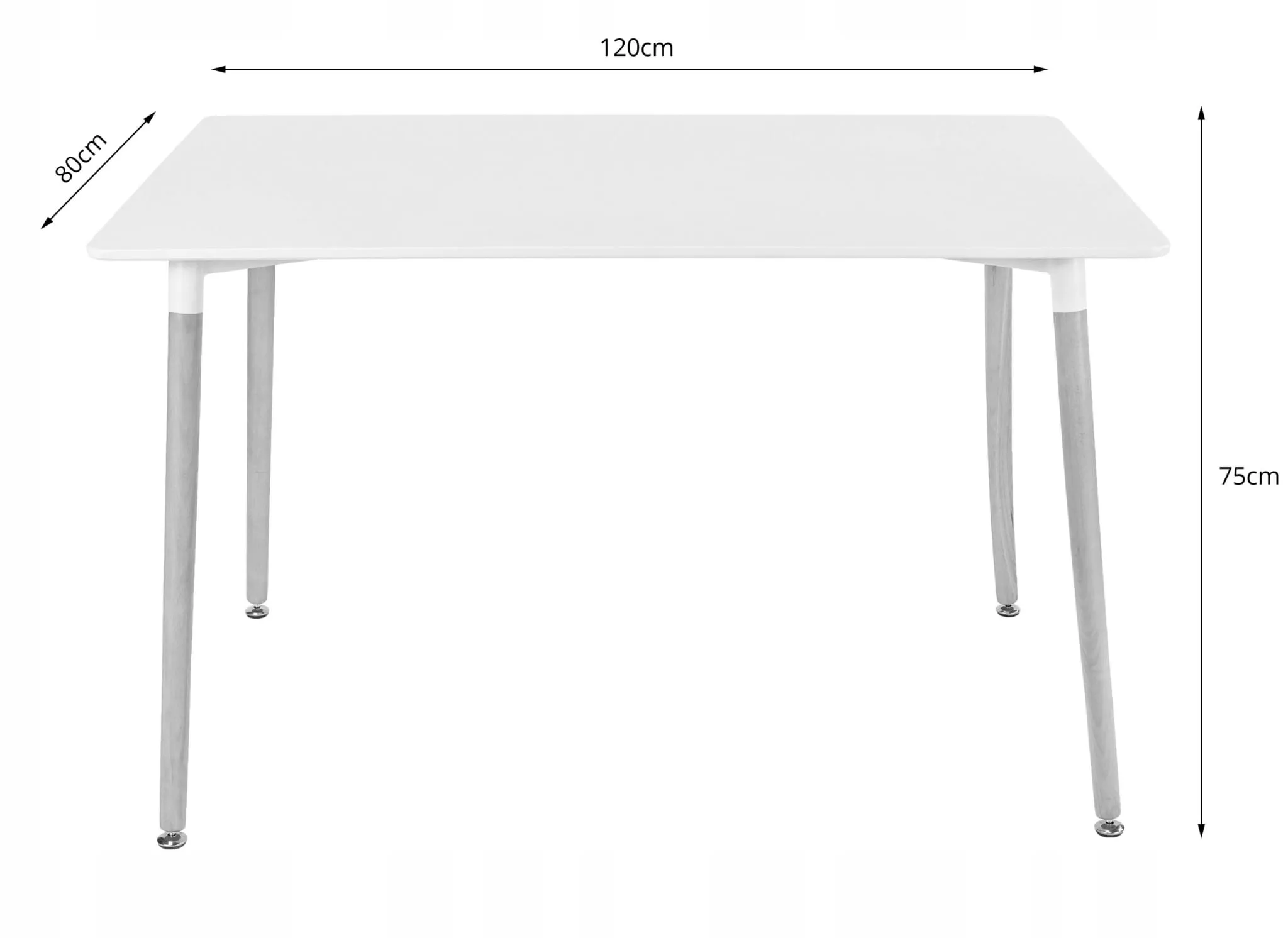 adria pravokutni stol 120x80 bijeli + 4 mark crne stolice - slika 4