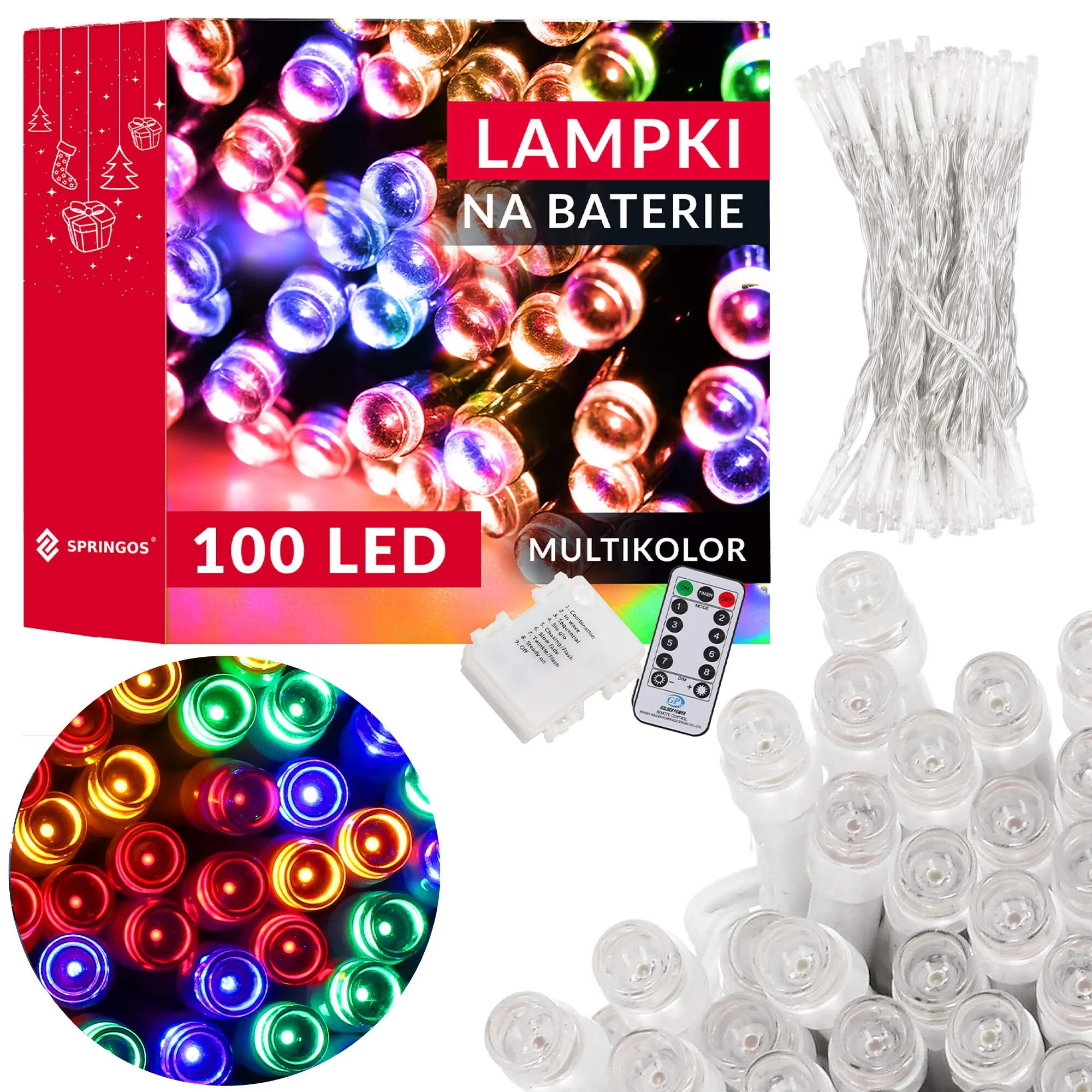 led lampice na baterije – 100 lampica višebojne - slika 5
