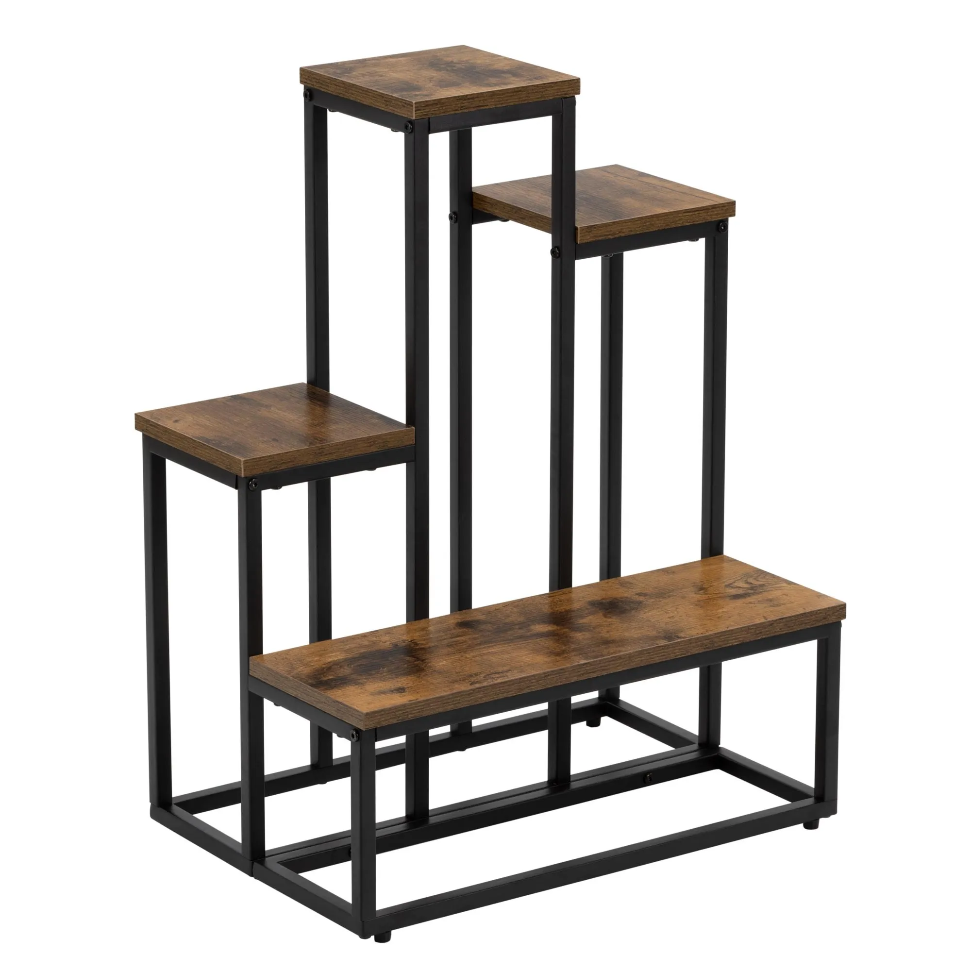 metalni stalak za cvijeće 51 x 34 x 67 cm crno smeđi - slika 5