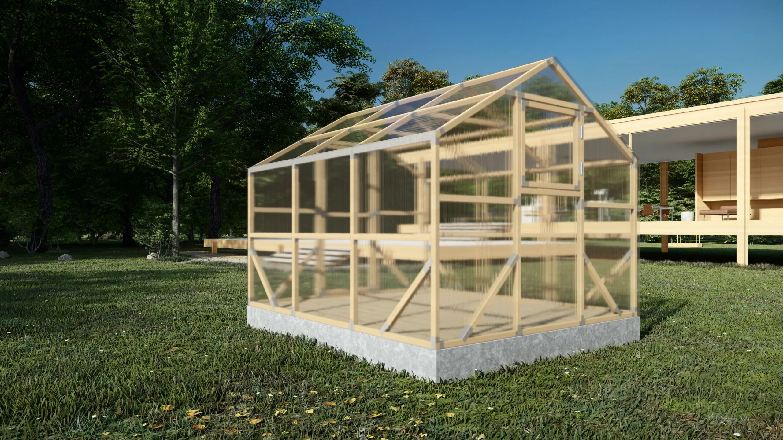 drveni plastenik casa m 2.6m x 3m, polykarbonat 4mm - slika 6