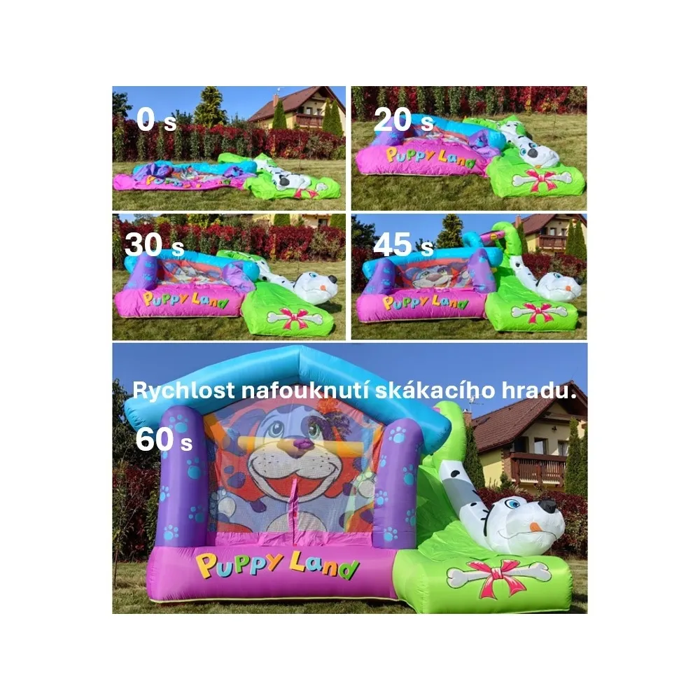 happy hop puppy land dog dvorac na napuhavanje s toboganom - slika 13