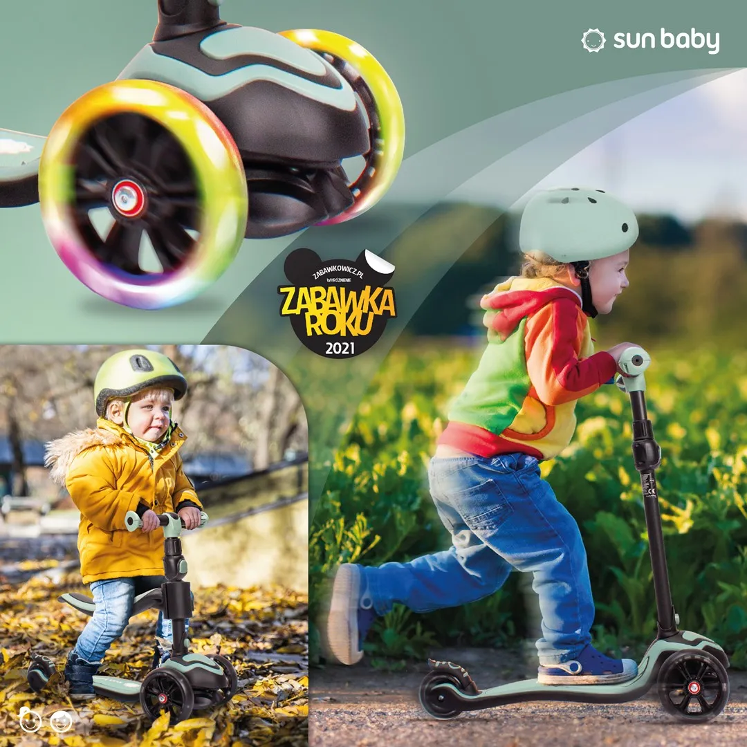 sun baby romobil za ravnotežu na 3 kotača 3u1 zeleni - slika 8
