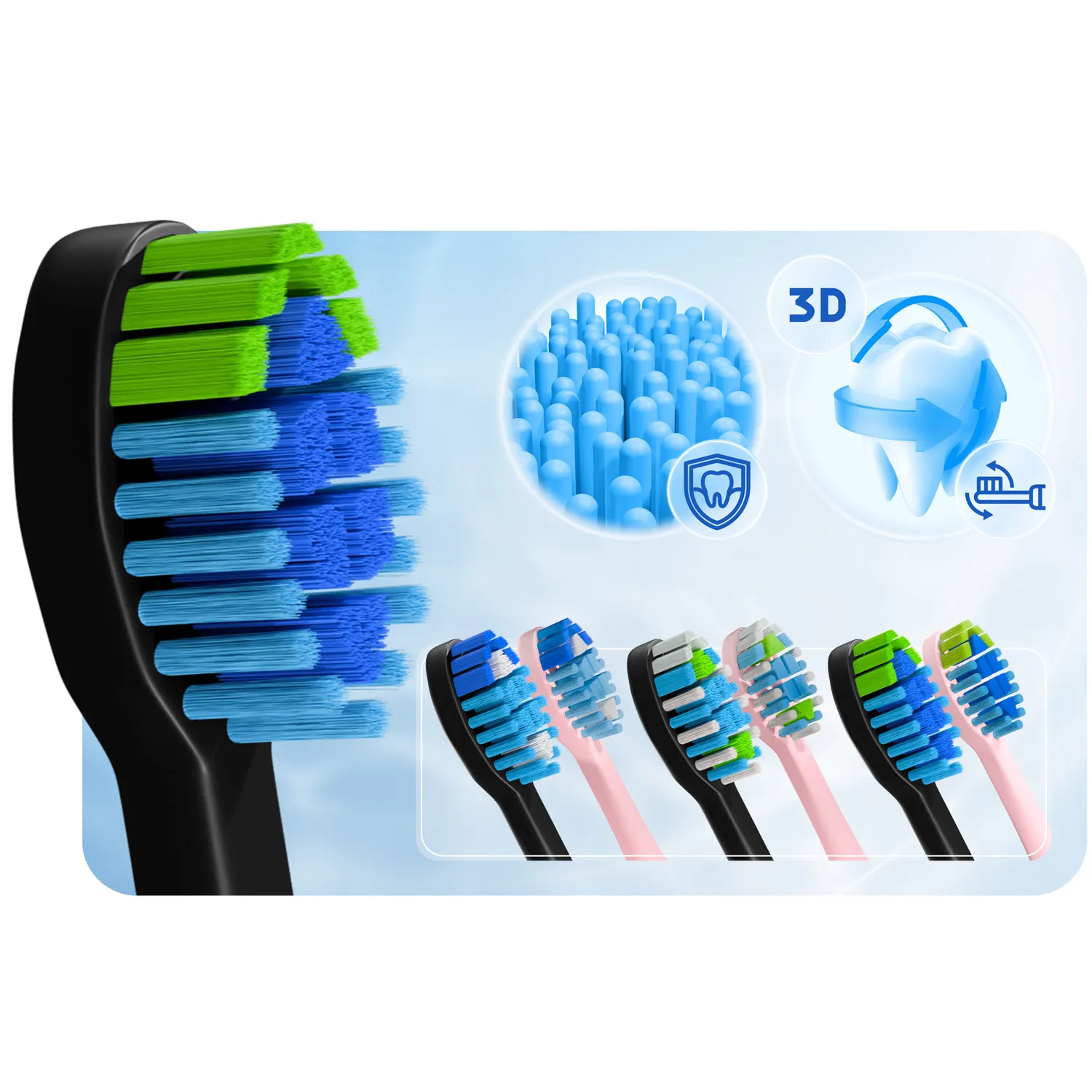 berdsen galaxy duo sonic četkica za zube, set od 2 komada - slika 5