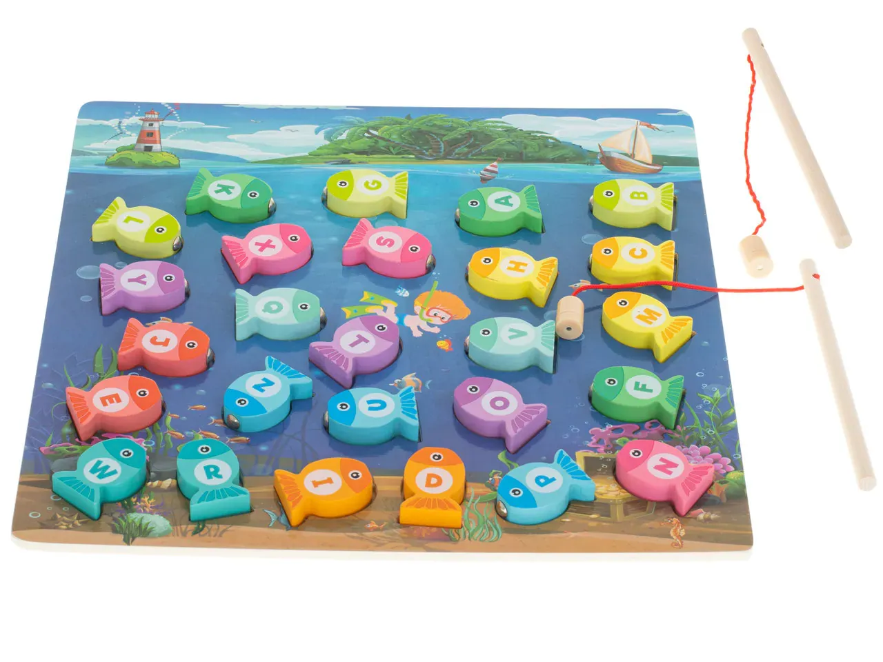drvena igra pecanje sa montessori magnetom 3u1 - slika 3