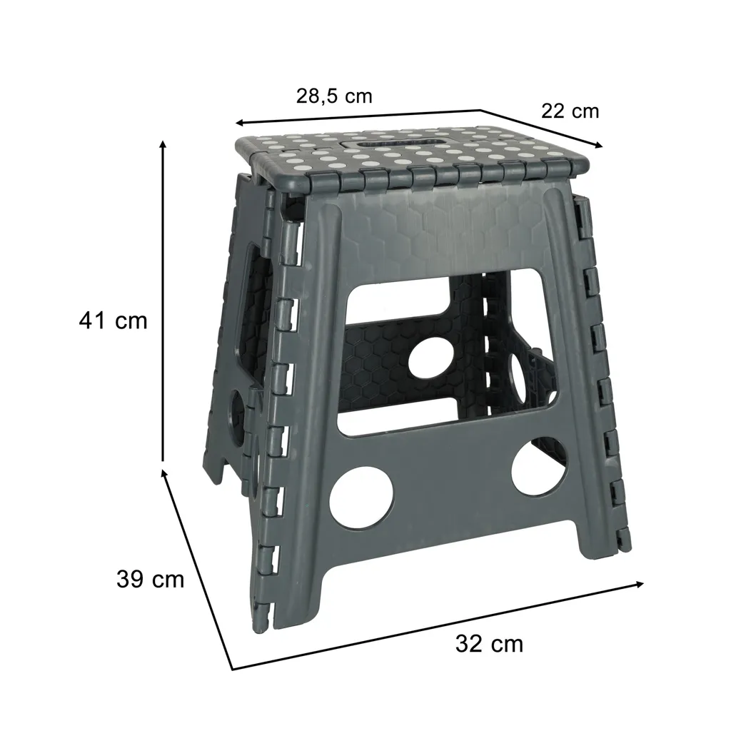 neklizajući sklopivi tabure 39cm tamno sivi - slika 6