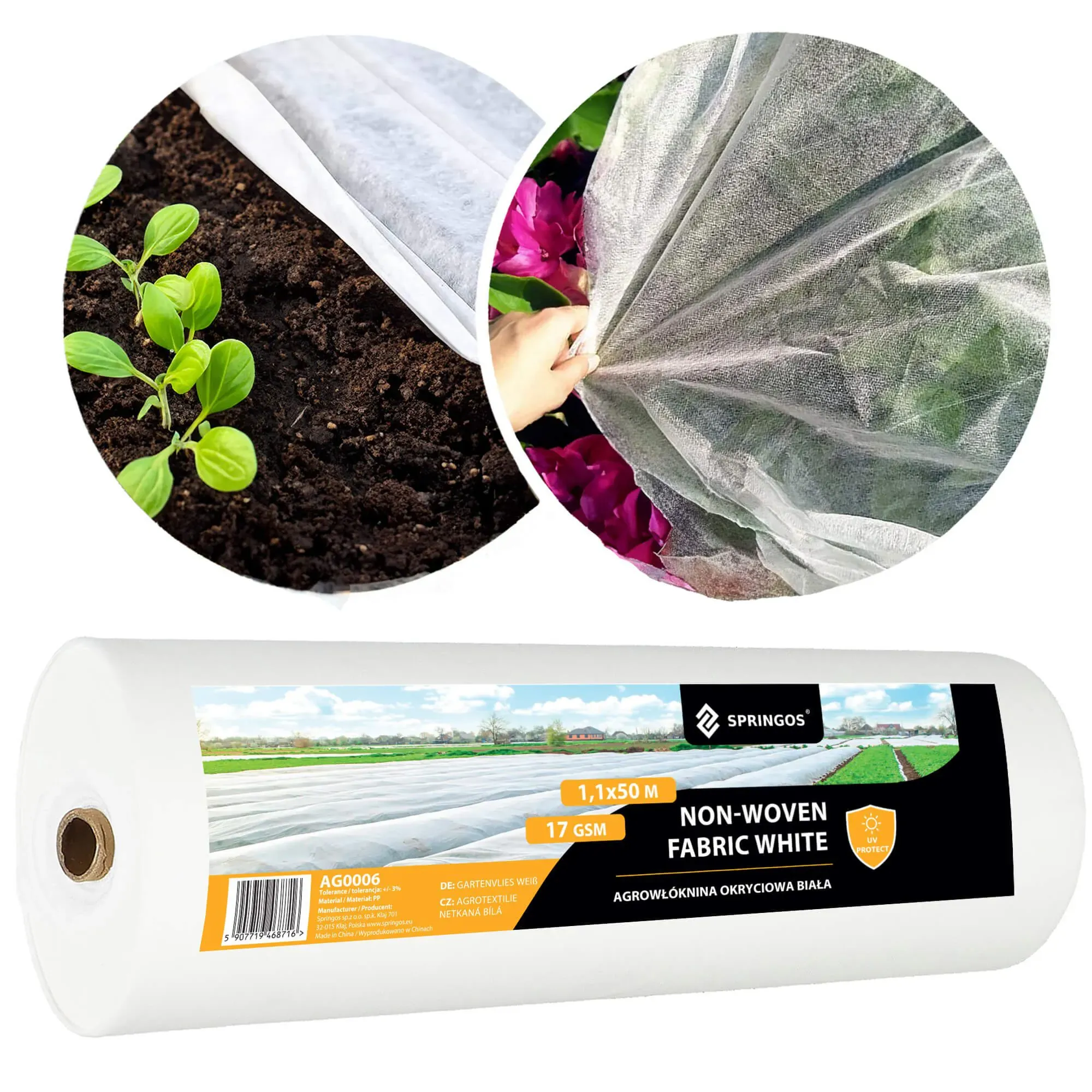 pokrov agrotekstil bijeli 17 gsm 1,1 x 50 m - slika 2