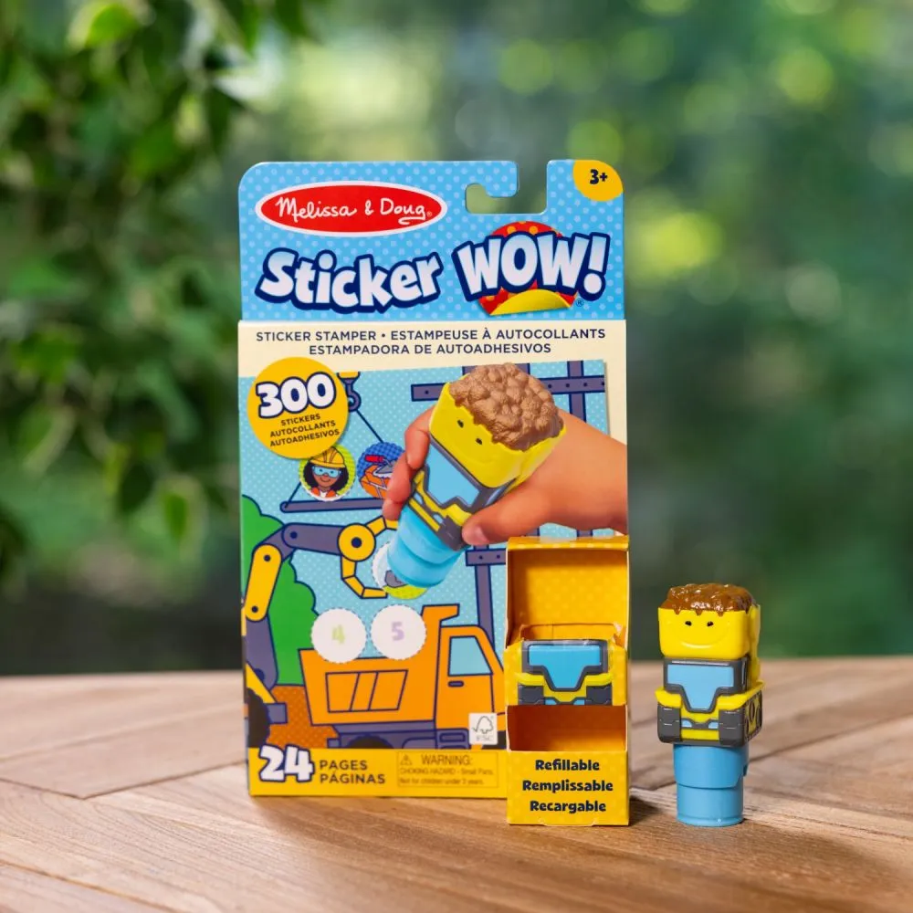 naljepnica wow, podloga za aktivnosti i pečat, buldožer - slika 4