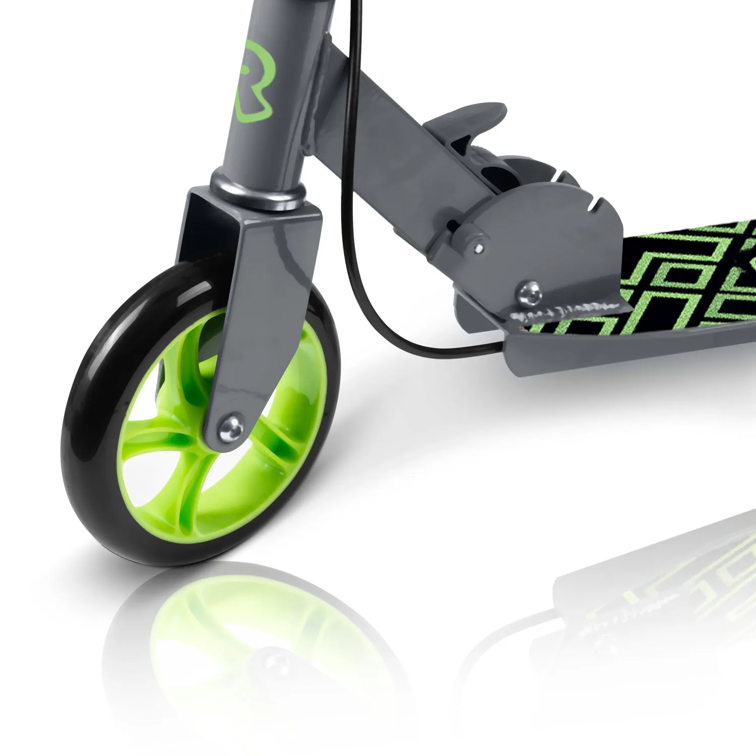 ricokids romobil za djecu kodi, pu kotači, crno zeleni - slika 3