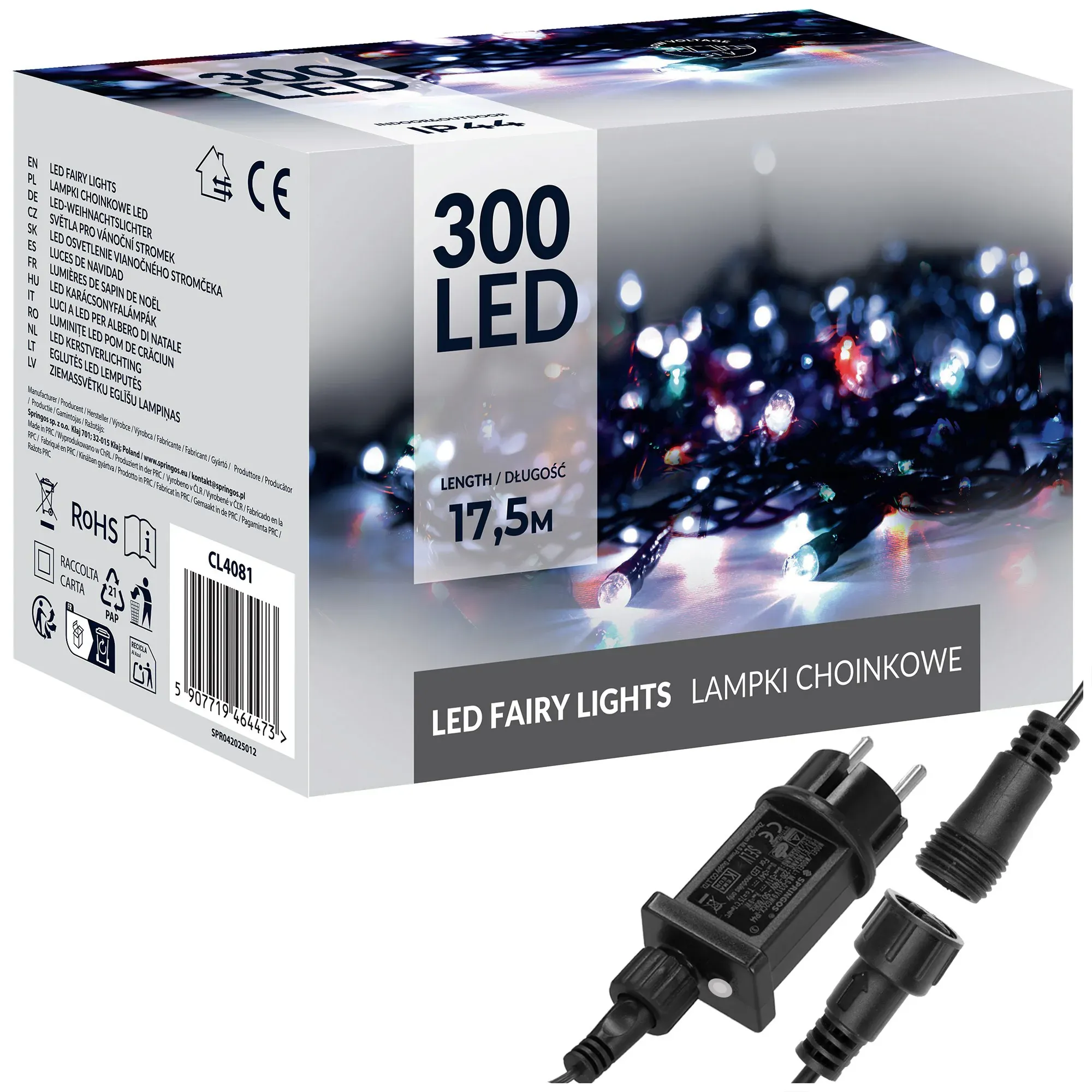božićne led lampice 300 kom višebojna - slika 2