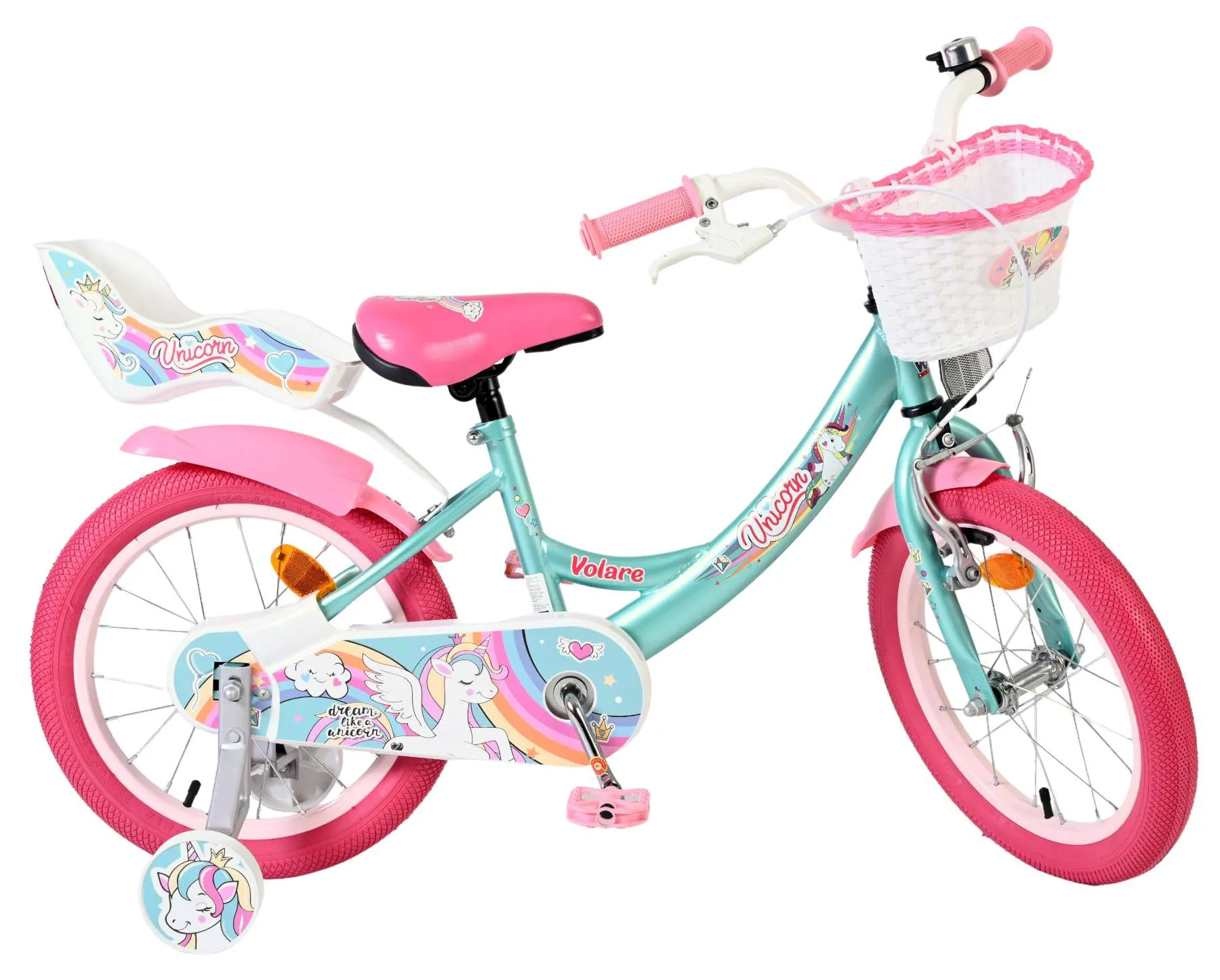 volare dječji bicikl unicorn 16″ zelene boje - slika 11