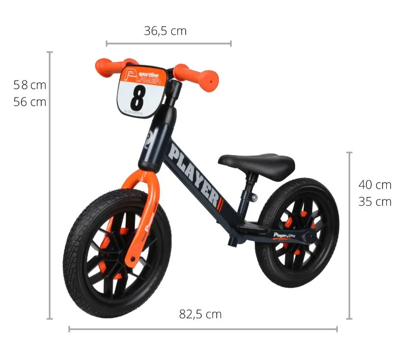 qplay dječji bicikl bez pedala player narančasta - slika 4
