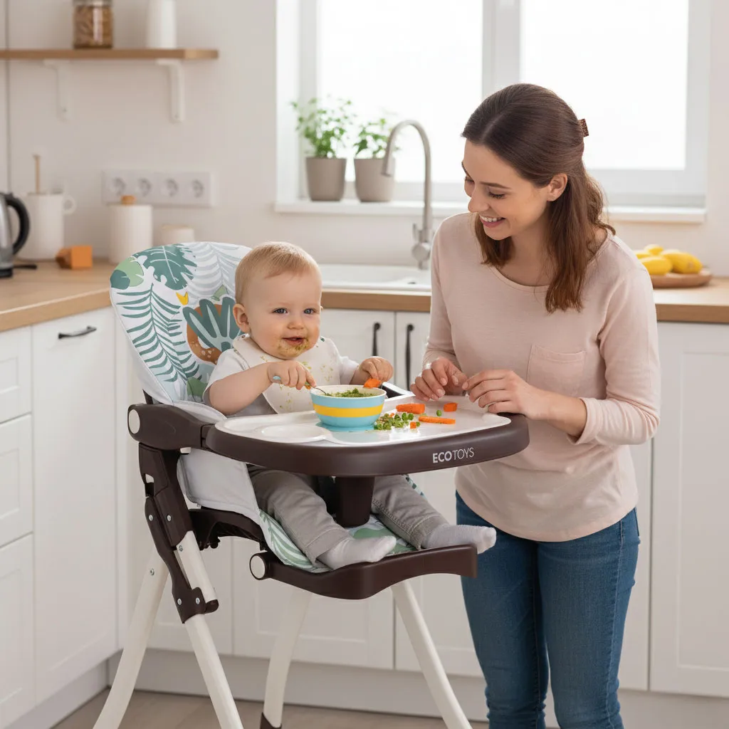 ecotoys sklopiva hranilica za bebe s igračkama - slika 3