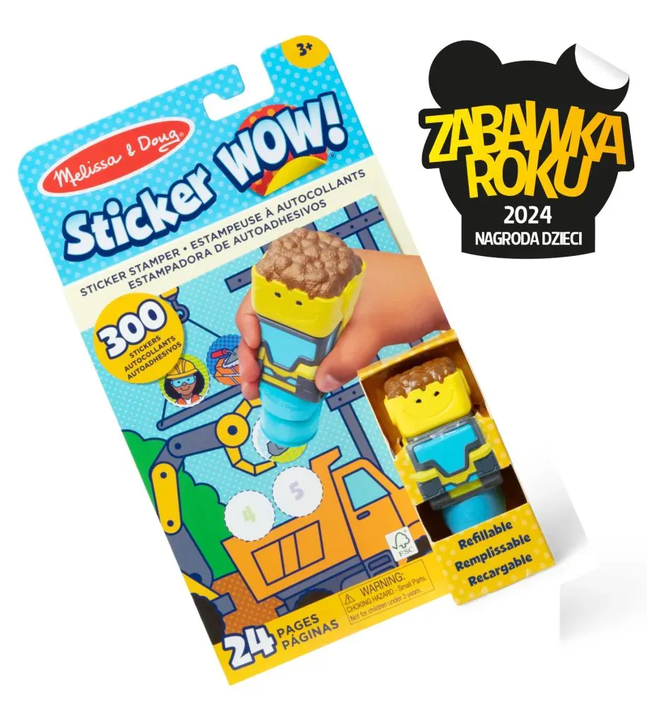 naljepnica wow, podloga za aktivnosti i pečat, buldožer - slika 2