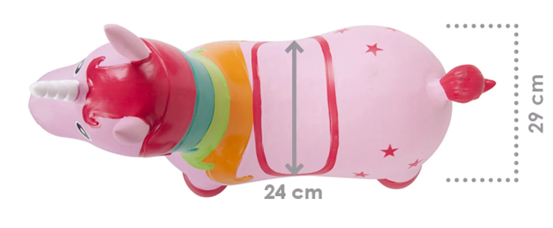 jednorog za skakanje 60cm crveno-rozi - slika 7