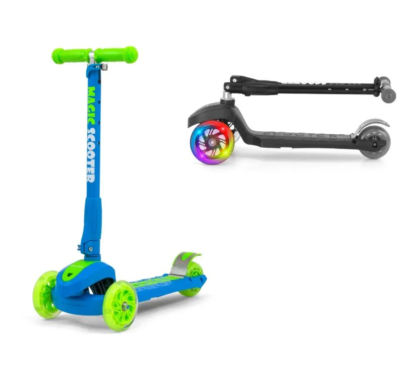 milly mally romobil na 3 kotača scooter magic plavo - zeleni - slika 4