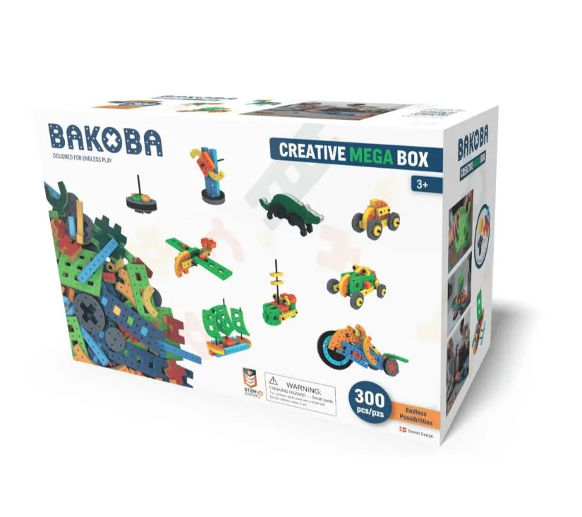 bakoba kreativni mega box – veliki edukativni set 300 kockica 3+ - slika 2