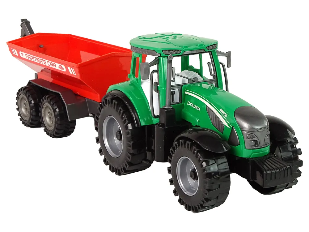 zeleni traktor sa crvenom prikolicom fractal - slika 7