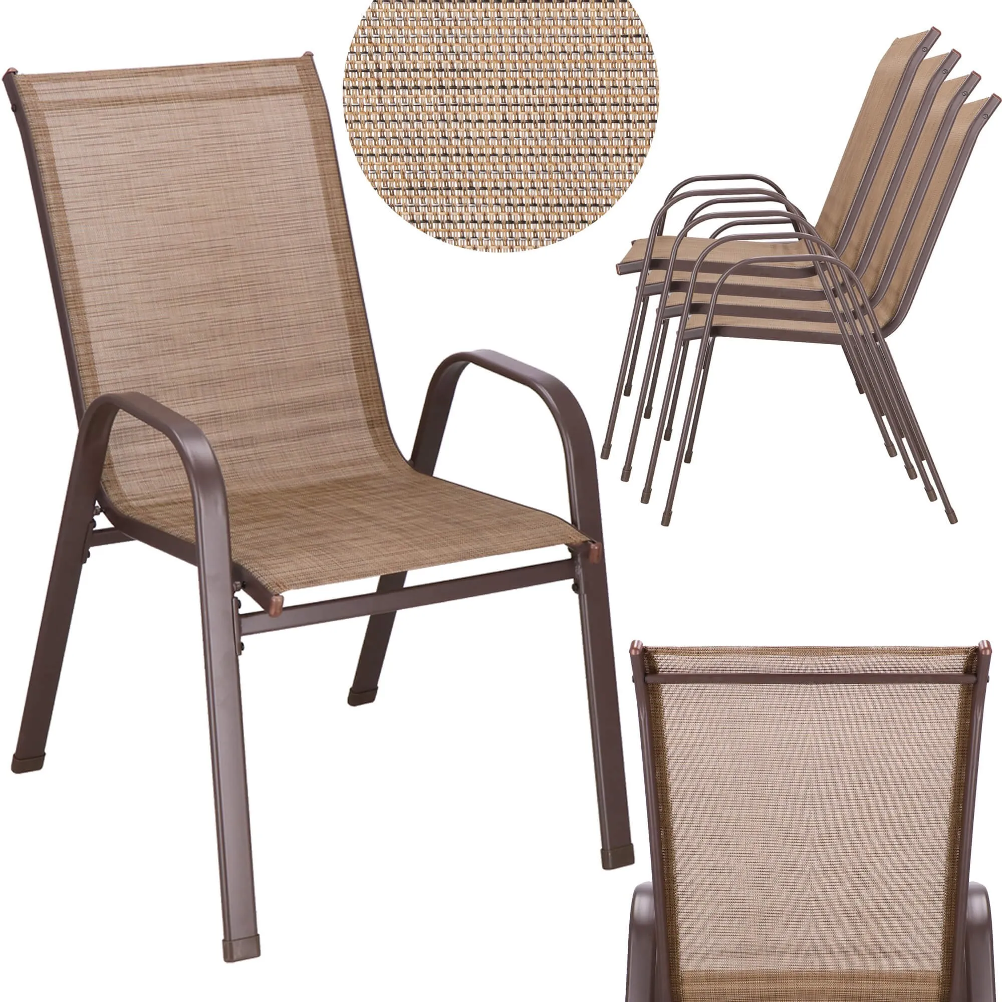 springos metalne vrtne stolice 73 x 55,5 x 93 cm (4 kom.) smeđa - slika 11