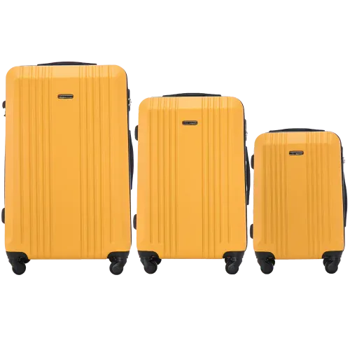 wings set od tri kofera od abs materijala veličine l m s žuti - slika 2