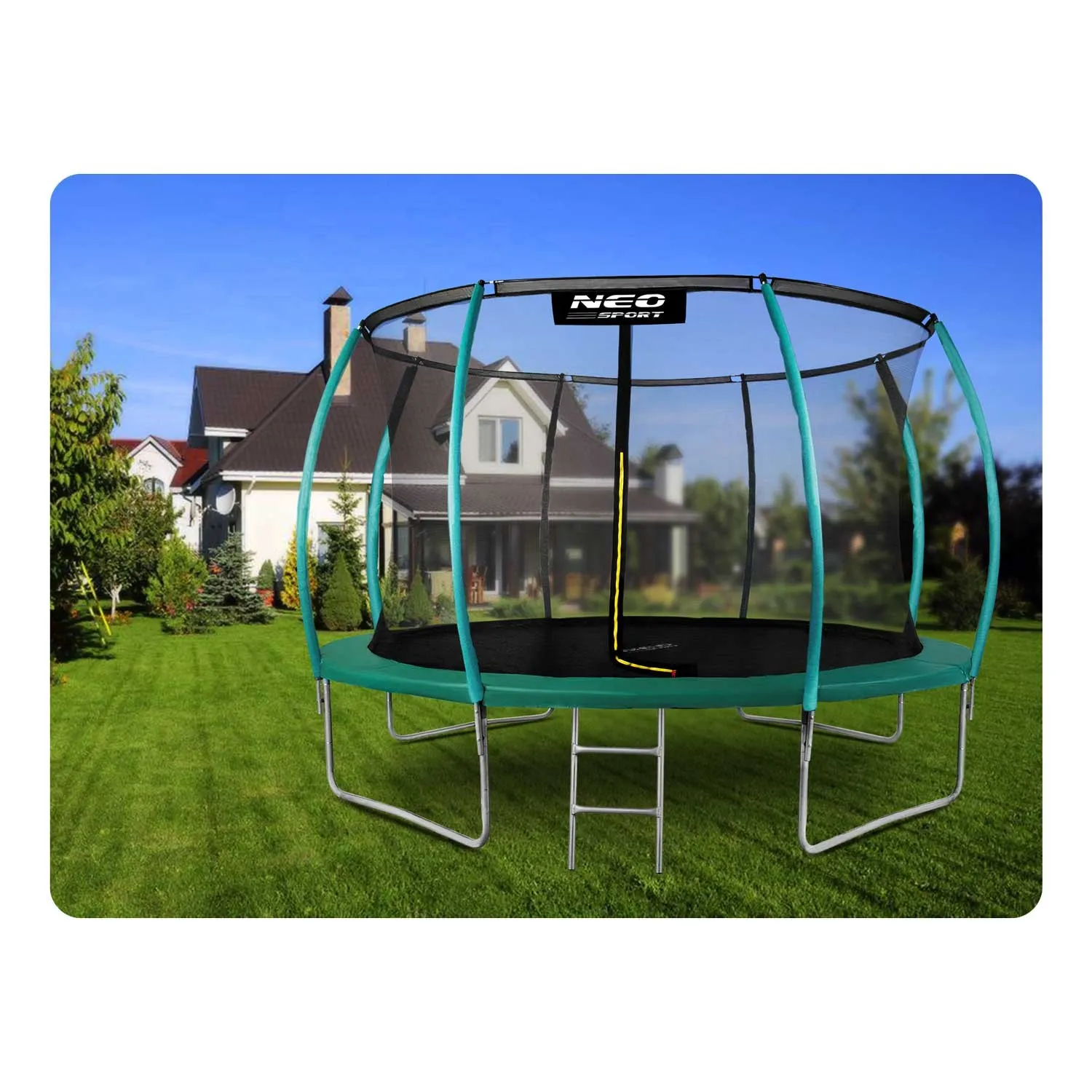 neo-sport profilirani vrtni trampolin 374 cm (12 ft) s unutarnjom mrežom,tirkizni - slika 3