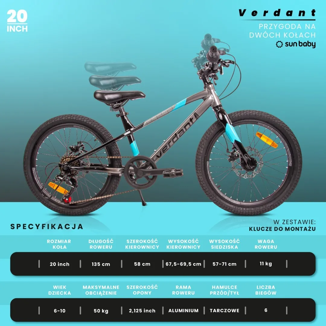 dječji bicikl verdant alder 20" sivo-plavi - slika 11