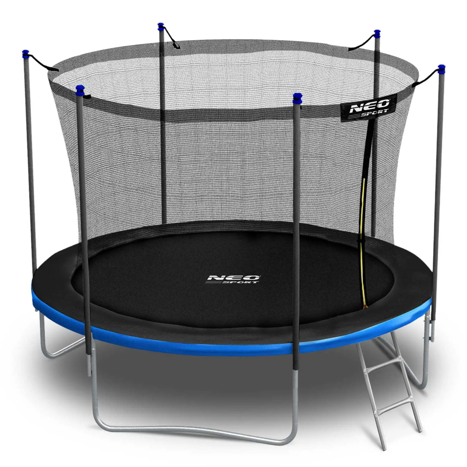neo-sport vrtni trampolin 312 cm (10 ft) s unutarnjom mrežom i ljestvama, plavi - slika 3