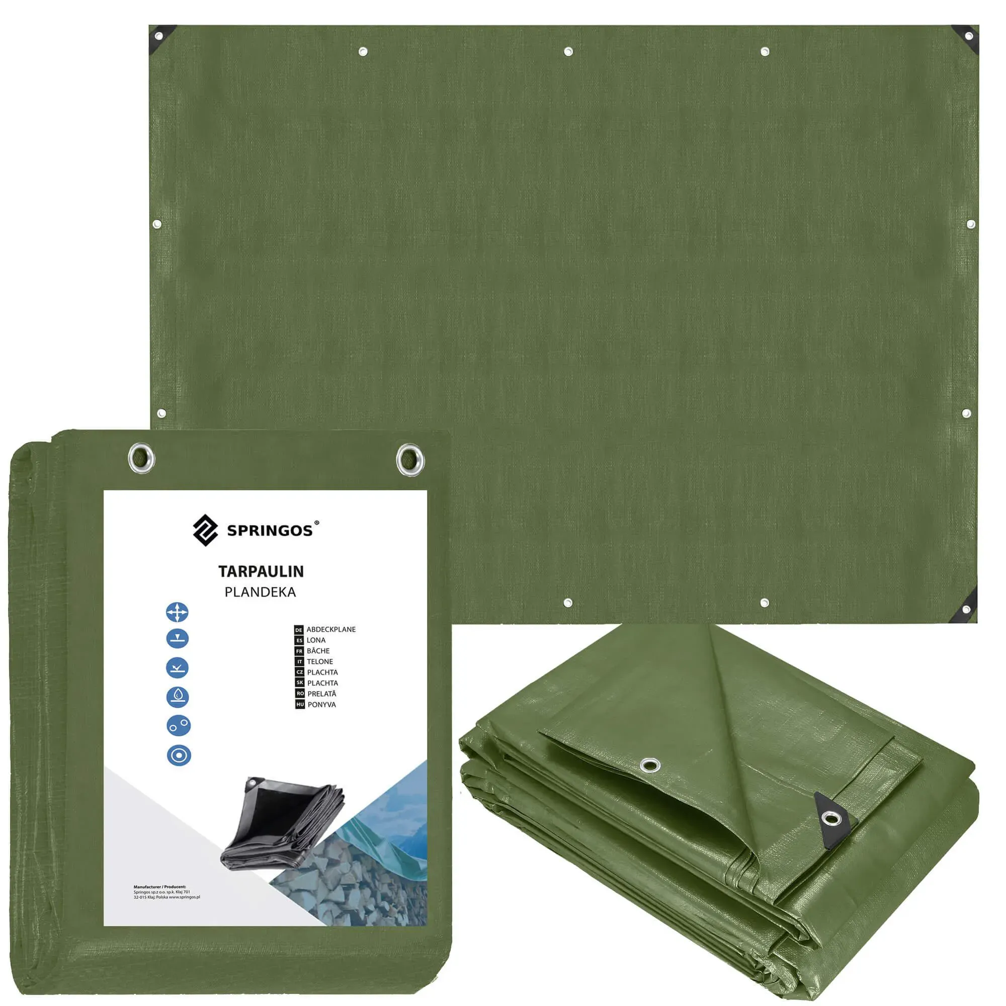 cerada 4 x 6 m tamnozelena srebrna - slika 2