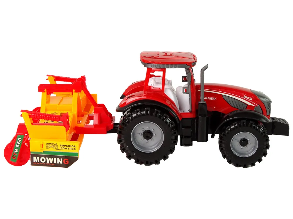 crveni traktor s narančastim kultivatorom - slika 7