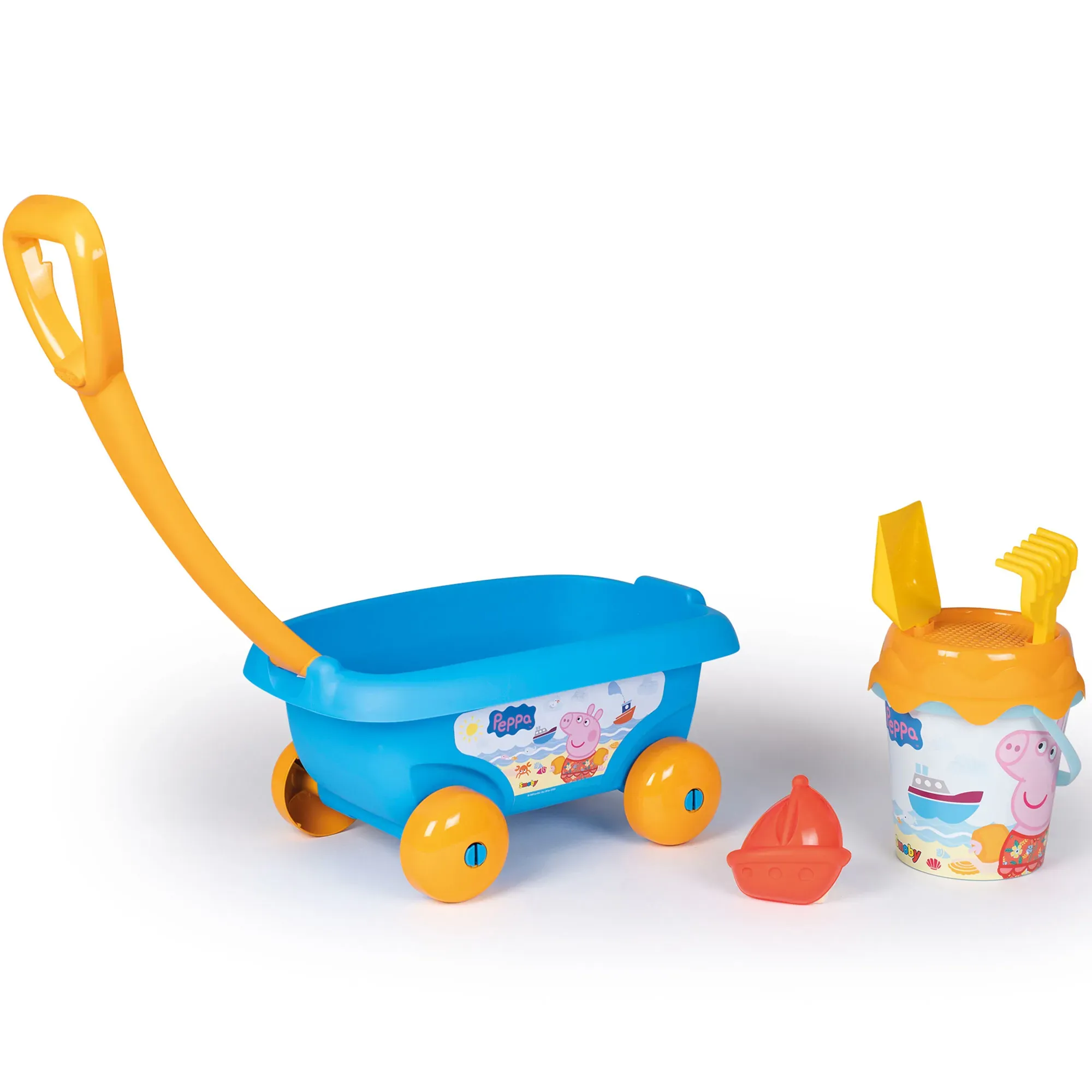 smoby kolica s kantom i priborom za pijesak peppa pig - slika 2