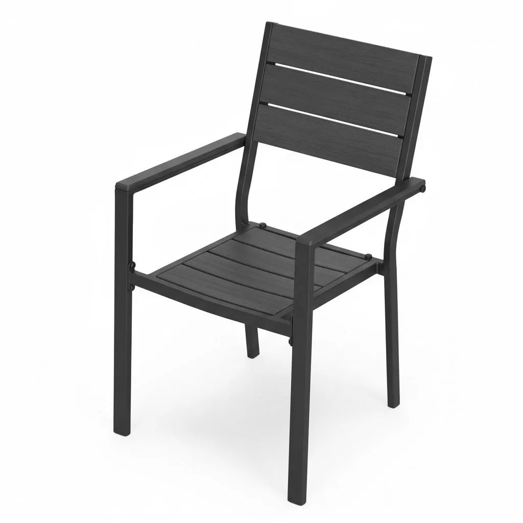 multigarden set od 2 vrtne stolice za terasu ili balkon, hdpe i čelik, sive - slika 7