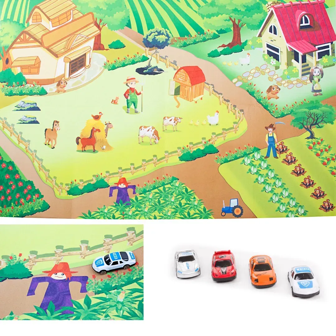 Sun Baby podloga za igru farma s autićima 120x80cm - Pribislavec