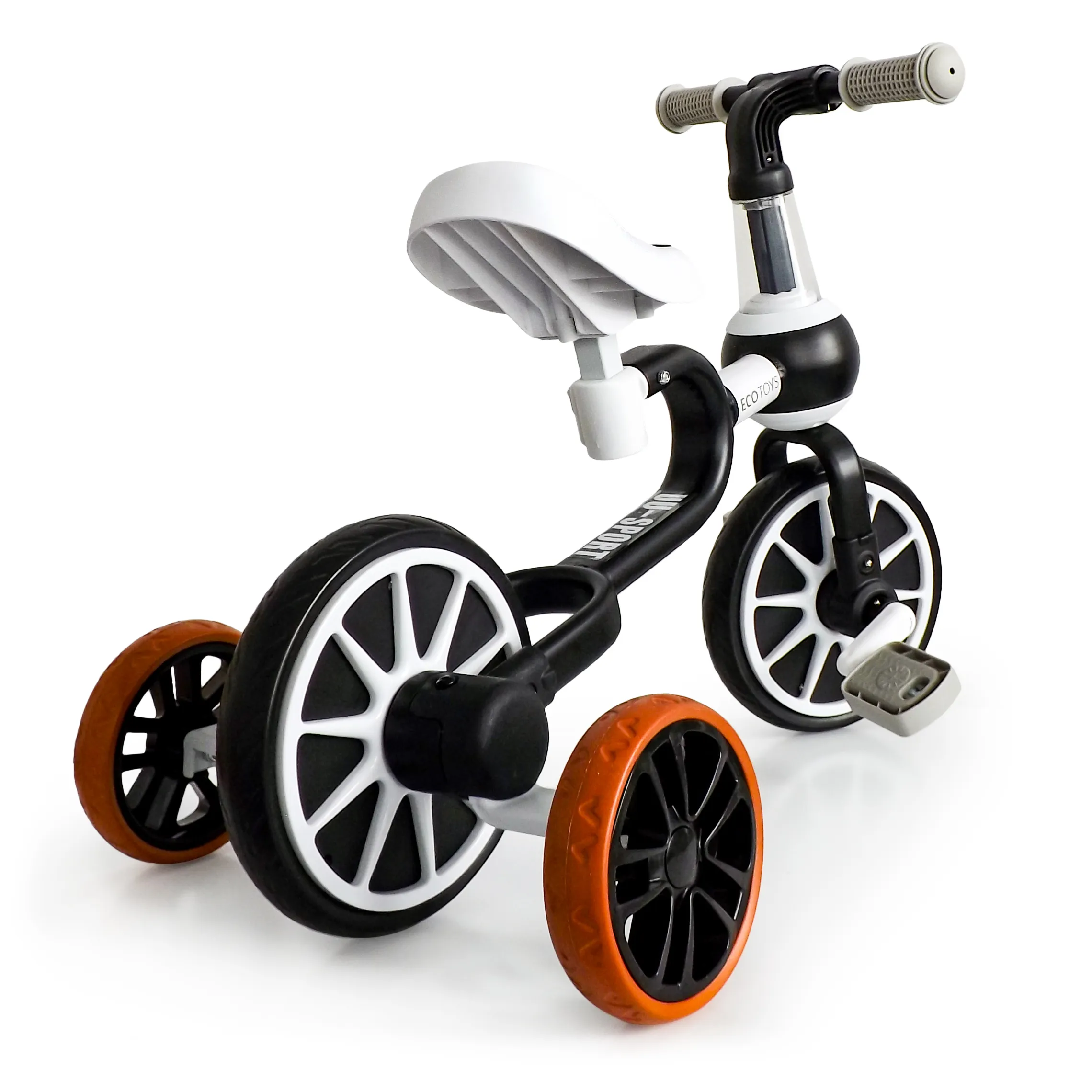 ecotoys 4u1 dječji bicikl crno-bijeli - slika 4