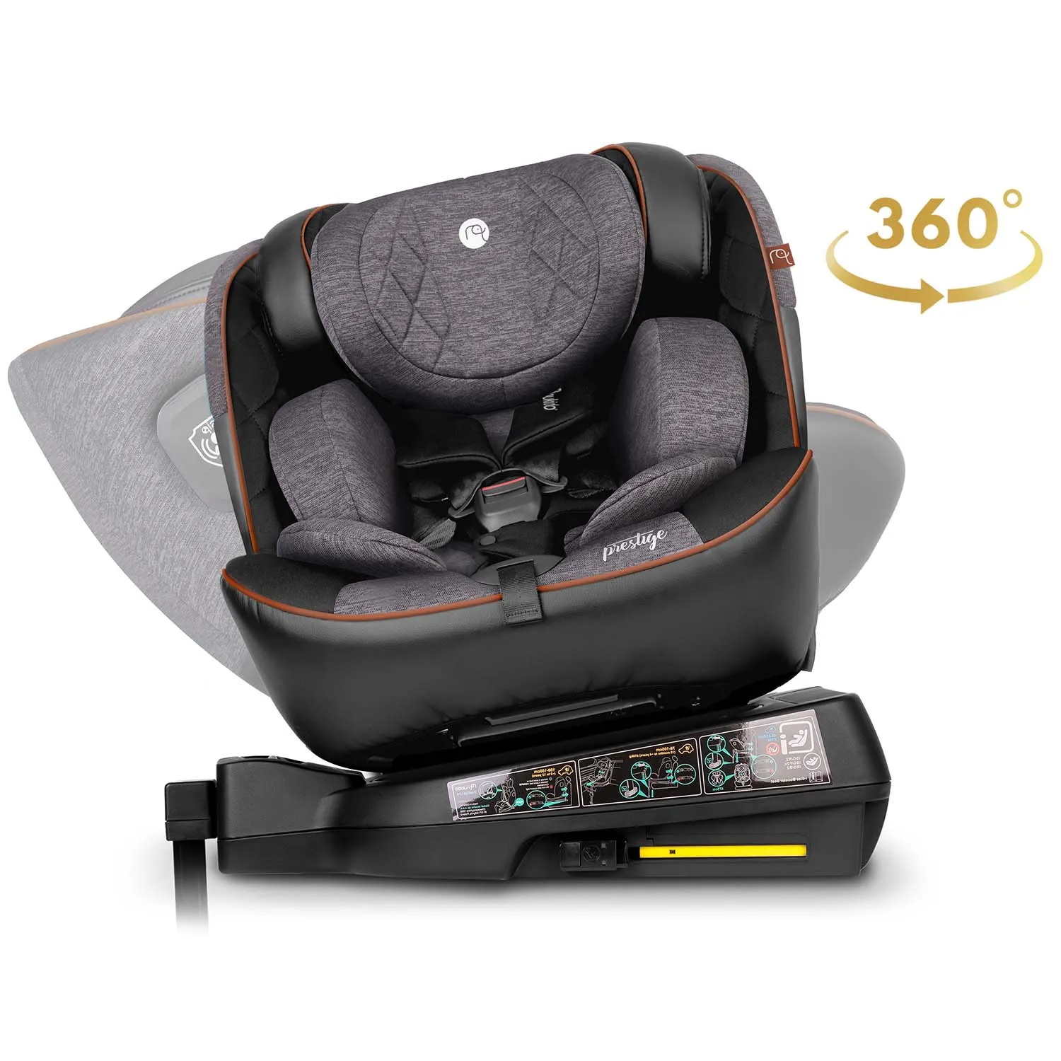 nukido prestige line autosjedalica crna i siva 0-36 kg isofix - slika 9