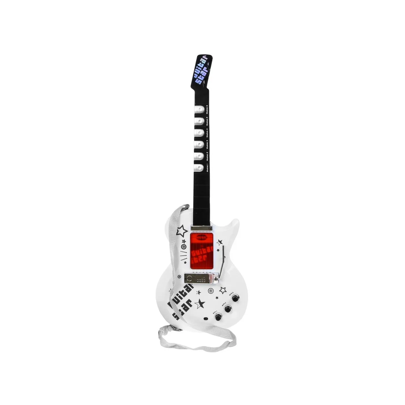 dječja električna gitara s mikrofonom bijela - slika 7