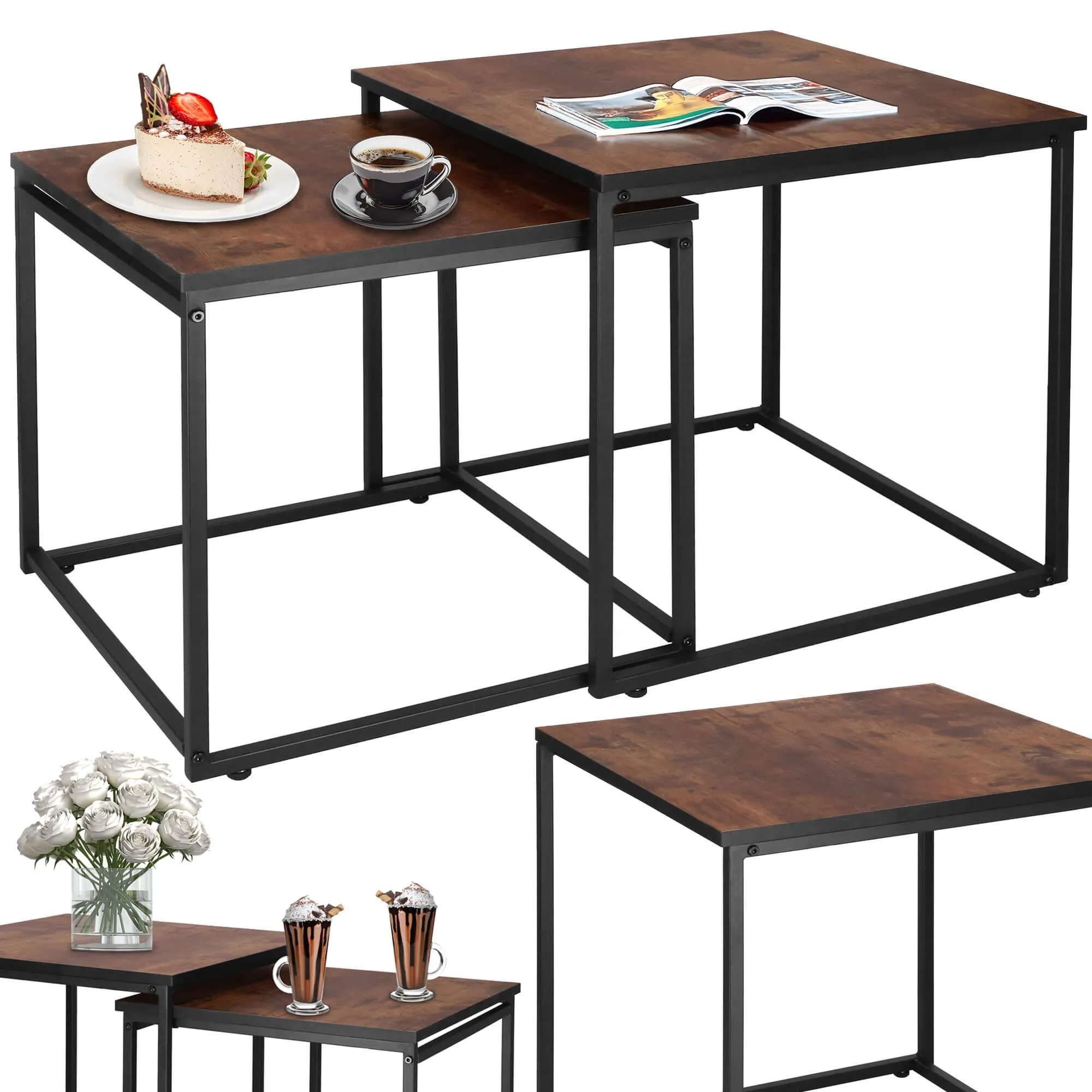 springos set stolova za kavu, dimenzije 50 x 50 x 50 cm i 45 x 45 x 45 cm - slika 5